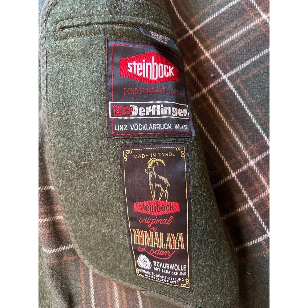 Steinbock Original Himalaya Loden Green Wool Coat Mens 44 Made in Austria Tyrol